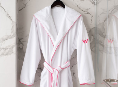 W Hotels The Store Grey Trim Hooded Robe